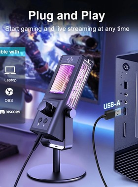 CM-100 USB Microphone Dynamic RGB Condenser Mic