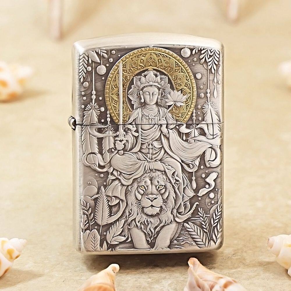 原装正品ZIPPO打火机煤油防风ZPPO芝宝打火机文殊菩萨送朋友礼物