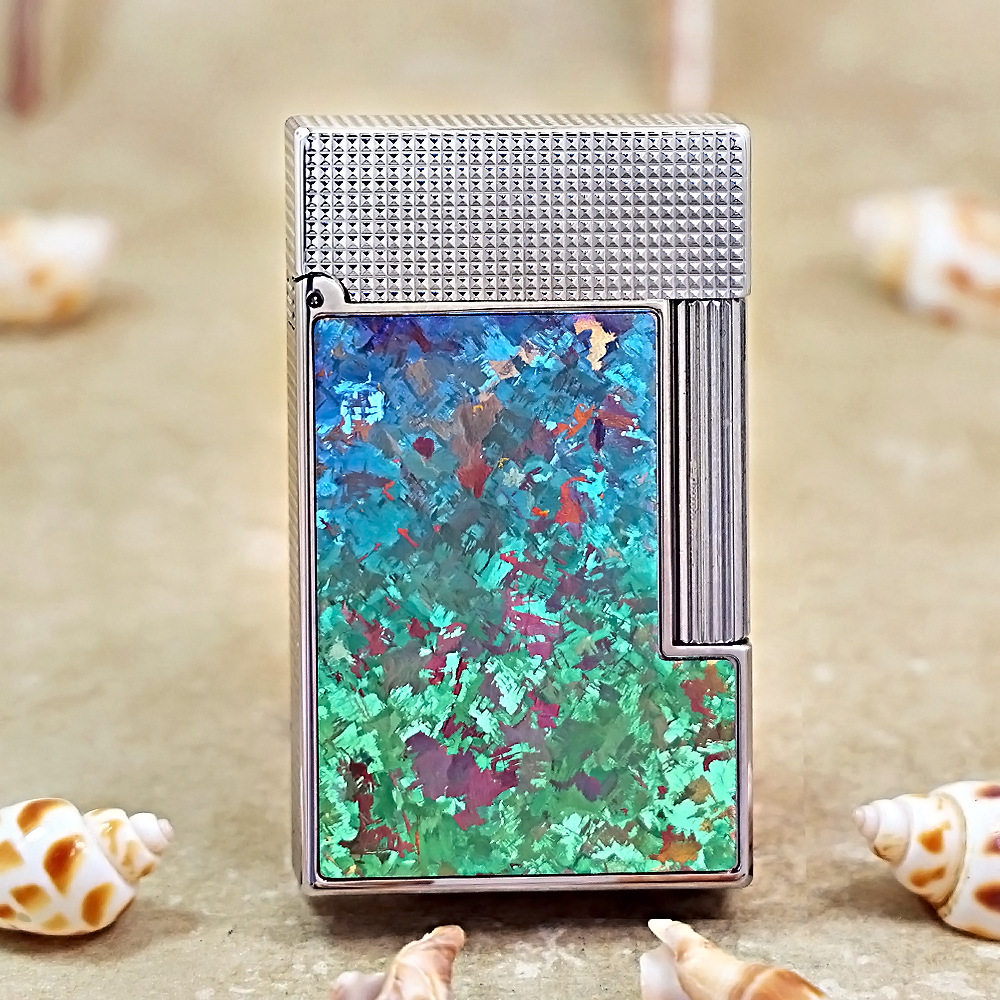 卡尔威登KW-T024B冰花银-绿蓝
