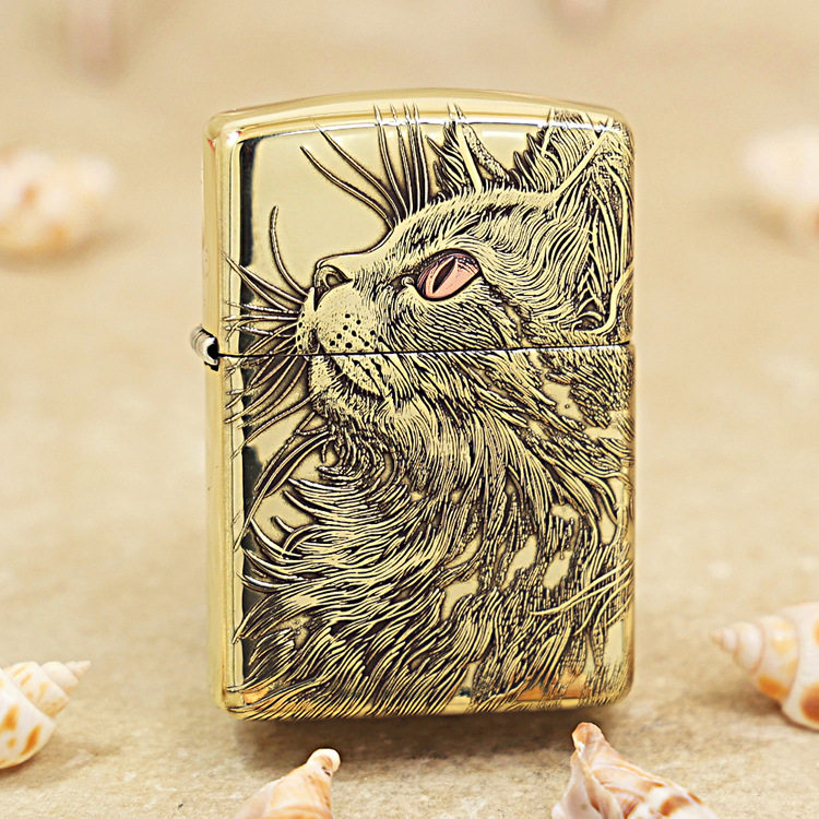 zippo打火机168盔甲鹰皇仰望睡猫