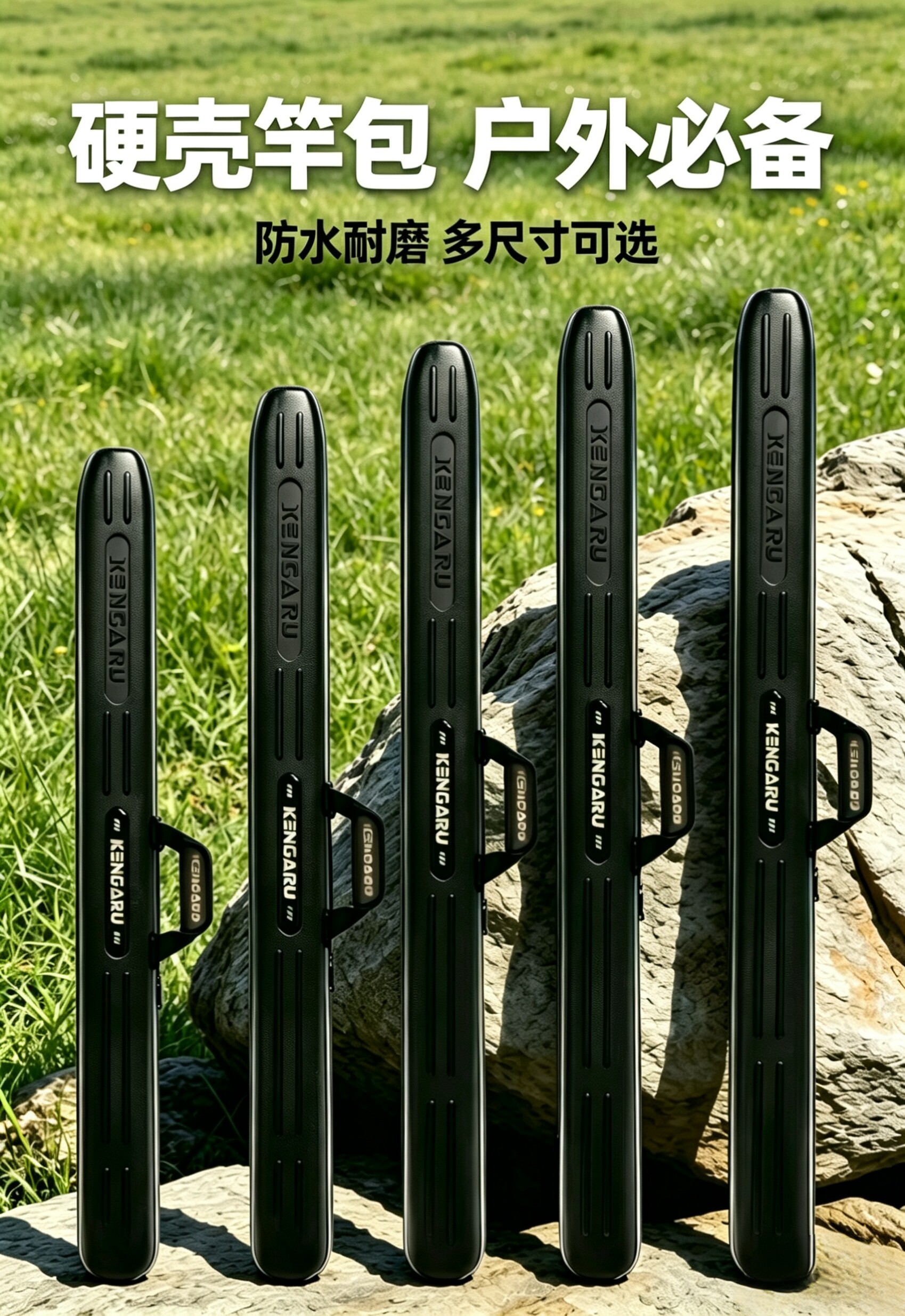 肯格鲁硬壳路亚竿包船竿包渔具包大容量防水耐磨便携收纳包短节包