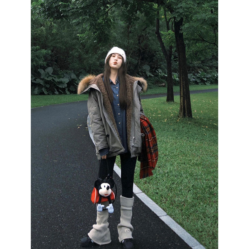 2025新款冬加厚抗冻羽绒服女大毛领连帽韩版质感90白鸭绒内胆外套