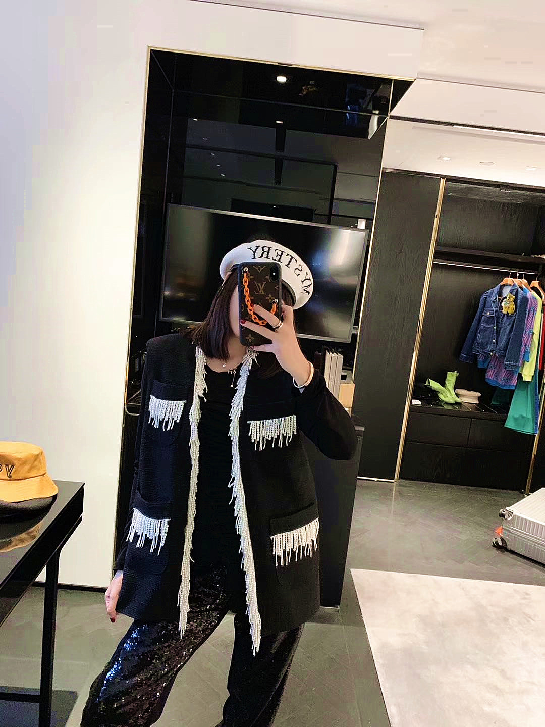 小香风珍珠流苏西装马甲背心外套