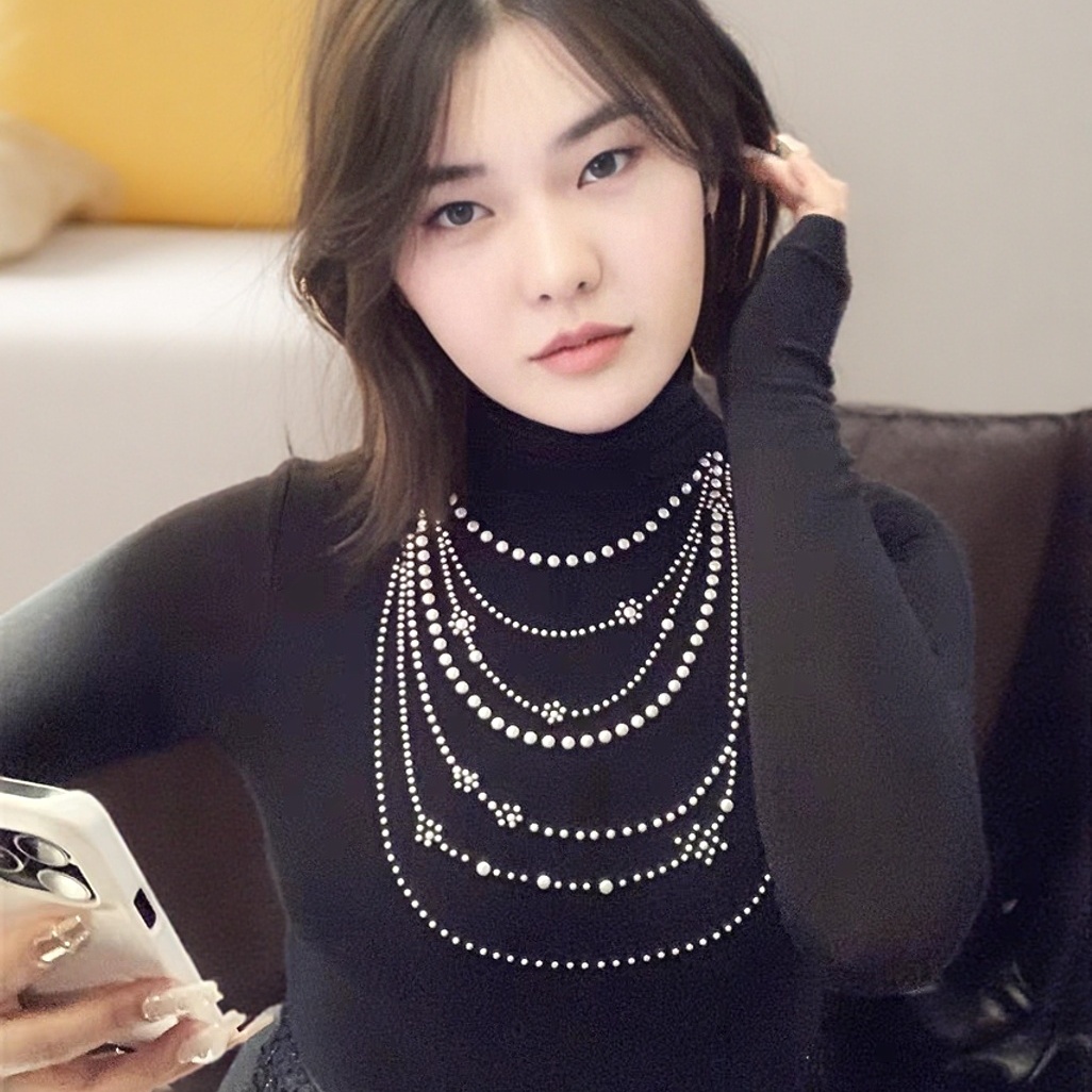 大码女装胖mm重工显瘦打底衫保暖