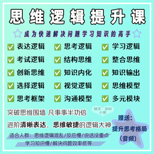 思维逻辑教程思考力学习力影响力提升表达沟通能力结构化思维课程