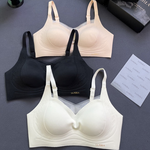 LP双提拉聚拢蚕丝内衣文胸聚拢收副乳无钢圈舒适内衣蕾丝花边胸罩
