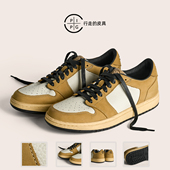 头层牛真皮厚底做旧擦色手工鞋 PIPG男女款 复古运动休闲板鞋 2026