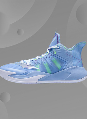 李宁正品新款男子暴风运动休闲减震实战耐磨中帮篮球鞋ABFR007