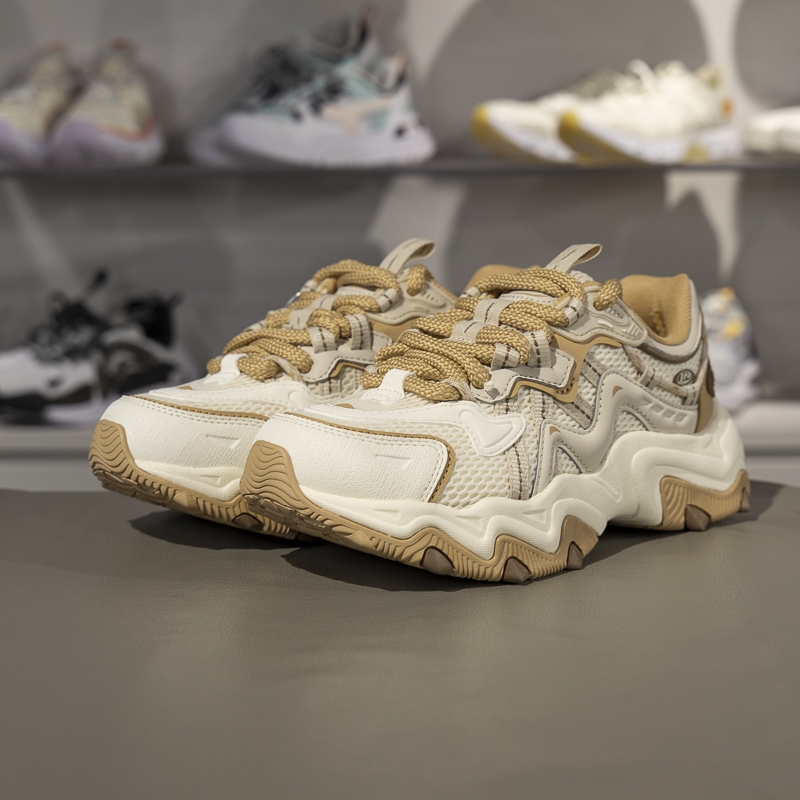 李宁正品新款猫爪Lite2女子轻弹耐磨舒适厚底复古休闲鞋AGCV452-4