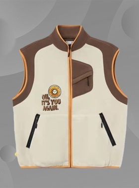 李宁年秋冬季新款男悟行都市户外摇粒绒宽松无袖马甲 AMDR075