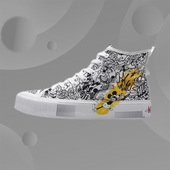 高帮潮运动鞋 李宁联名休闲鞋 帆布鞋 秋新款 AGCP338 女鞋