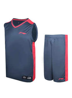 李宁正品2025新款男子速干舒适透气V领篮球训练运动套装YATT117-2