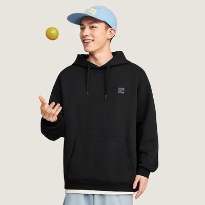 李宁正品保暖加绒宽松连帽卫衣