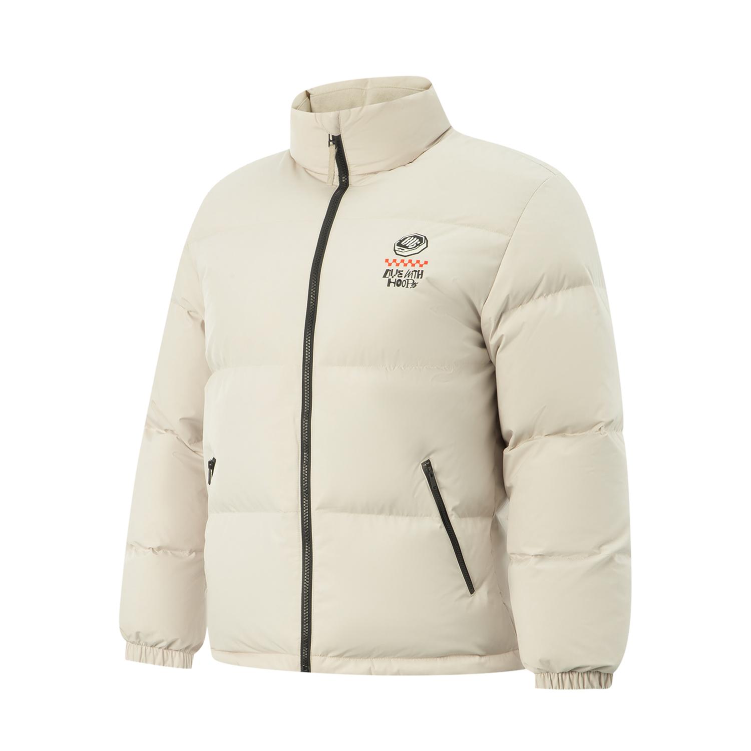 李宁正品男子防泼水保暖羽绒服