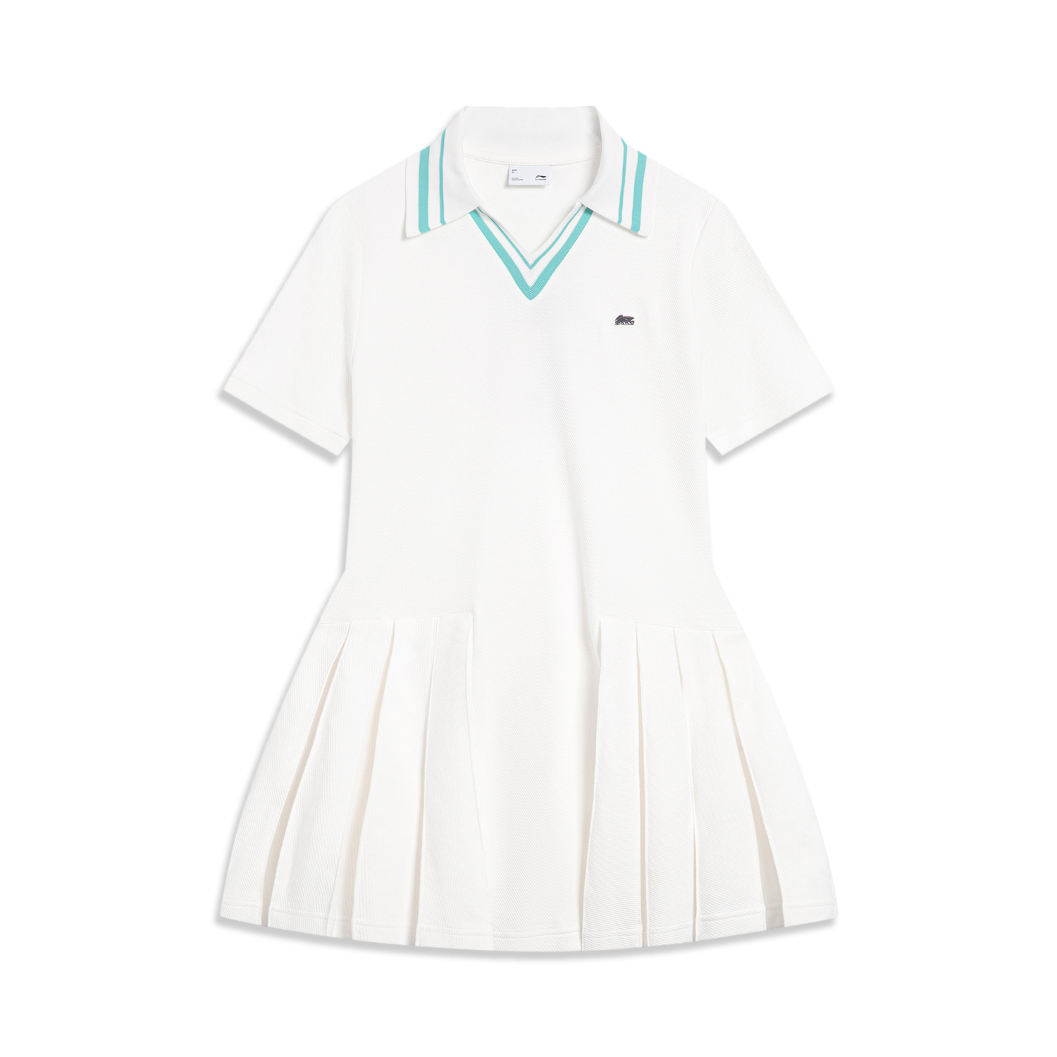 Lining/李宁正品运动潮流系列女子休闲透气翻领短袖连衣裙ASKT076