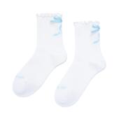 休闲蝴蝶结织带中筒袜一双装 女子时尚 AWSV108 2025新款 李宁正品