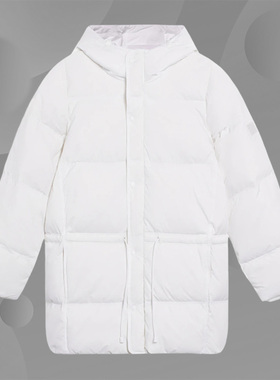 Lining/李宁正品健身系列女子防泼水宽松鸭绒连帽羽绒服AYMS032