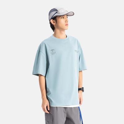 李宁正品CF溯男子时尚休闲印花凉感排汗宽松百搭短袖T恤ATSV179