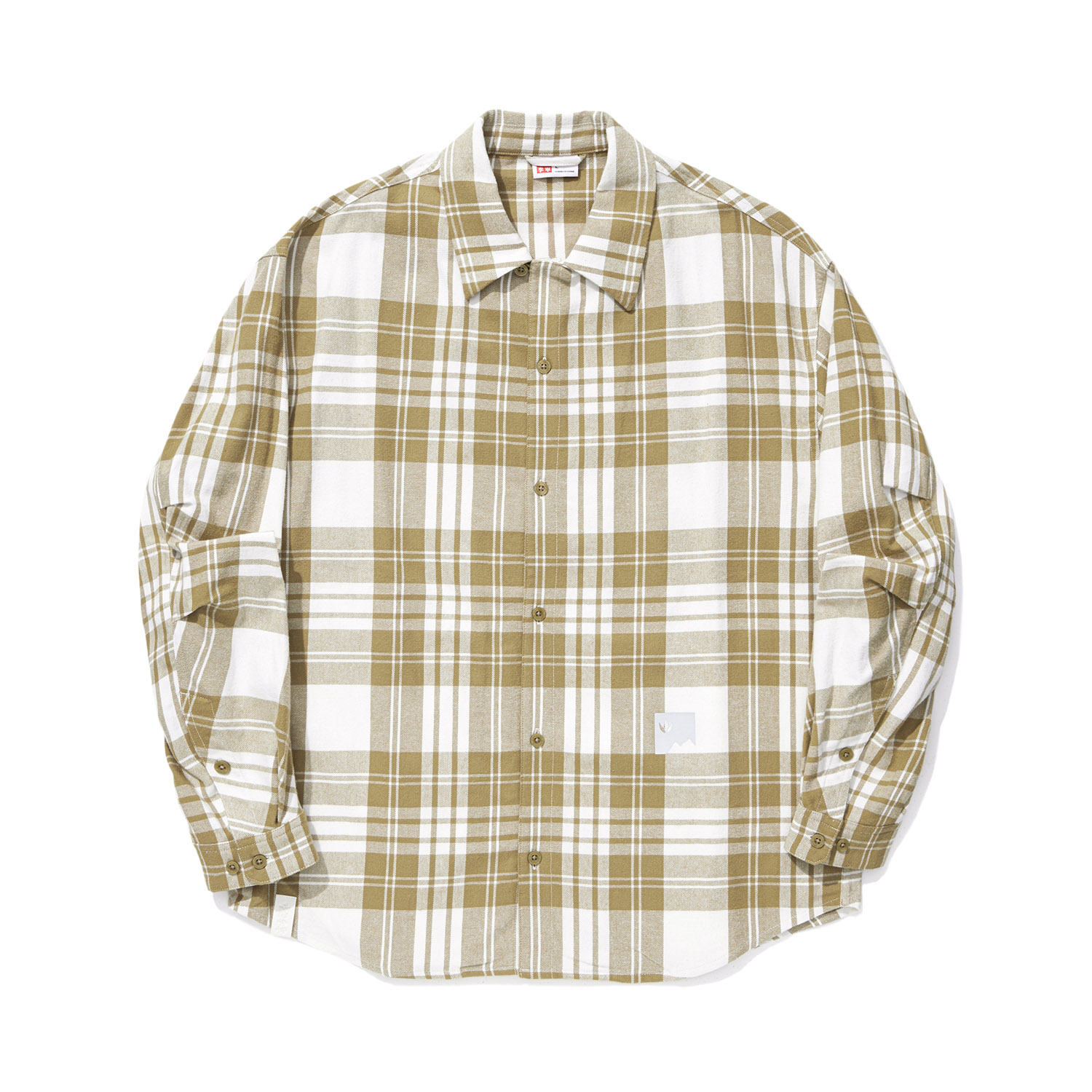 Lining/李宁正品夏季男子翻领格纹宽松透气休闲长袖衬衫ASHT473