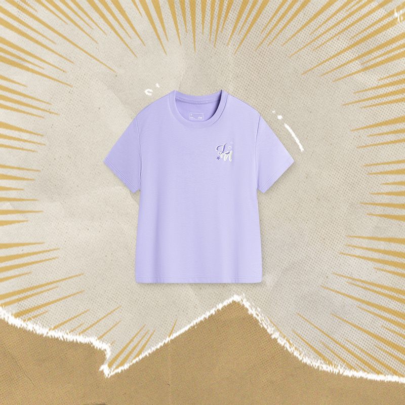 李宁正品新款女小童运动生活系列冰感吸湿排汗短袖文化衫YHSU086