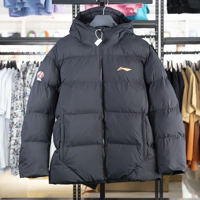李宁正品男子保暖连帽棉服
