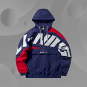 时尚 李宁正品 新款 春款 上衣套头连帽宽松运动休闲风衣AFDQ025 男士