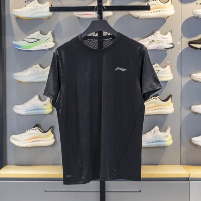 李宁男子训练健身运动短袖