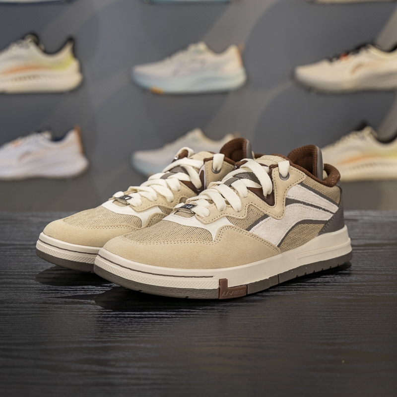 李宁正品惟吾PRO男女同款潮流百搭运动休闲系带低帮板鞋AECV007-4