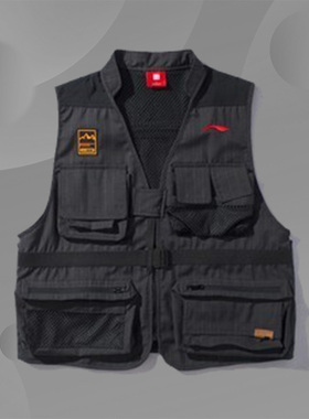 中国李宁正品男女单马甲走秀时尚开衫运动潮流背心AMDP033