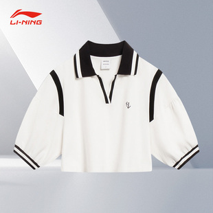 李宁正品 CF溯×HZW联名款 Lining 新款 APLT212 女子宽松短袖 POLO衫