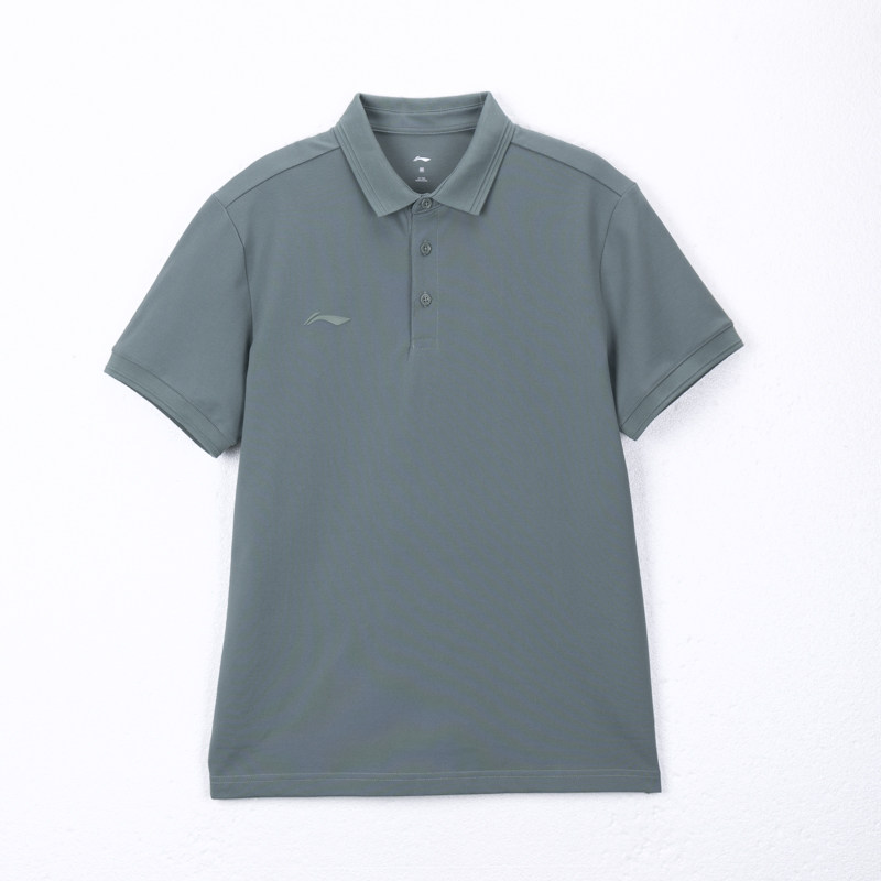 李宁正品新款男子夏季纯色百搭运动休闲透气短袖POLO衫APLU195-5
