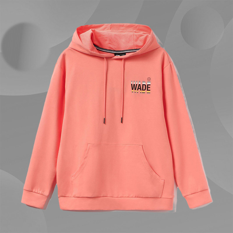 李宁正品连帽卫衣男秋季薄款套头衫新款休闲时尚粉色外套AWDR433
