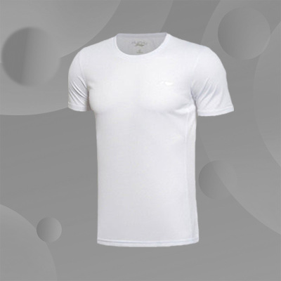 正品李宁夏季男子舒适纯色圆领休闲运动短袖运动T恤ATSR427