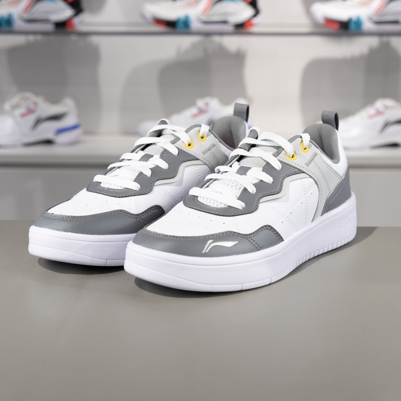 李宁正品秋季男子潮流休闲百搭防滑耐磨低帮运动板鞋AGCT529-4