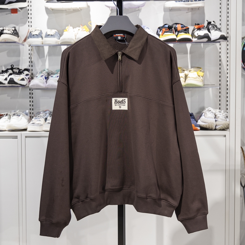 李宁正品新款反伍BADFIVE男子复古翻领宽松休闲套头卫衣AWDV295-2