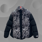 中国李宁篮球系列男女冬季 休闲羽绒服外套AYMR065 印花保暖短款