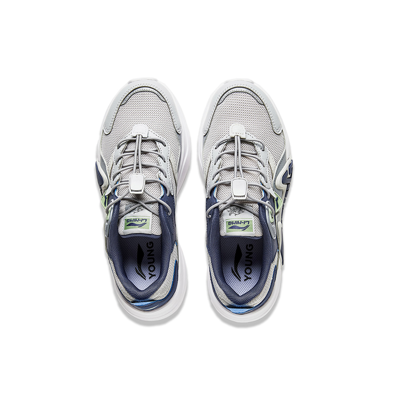 李宁正品新款大童轻便透气反光柔软回弹低帮运动休闲鞋YKCU066-5