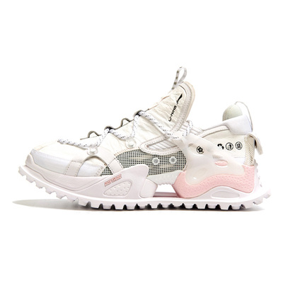 中国李宁正品盘古Halo樱花限定版女子反光减震回弹休闲鞋AGLR152