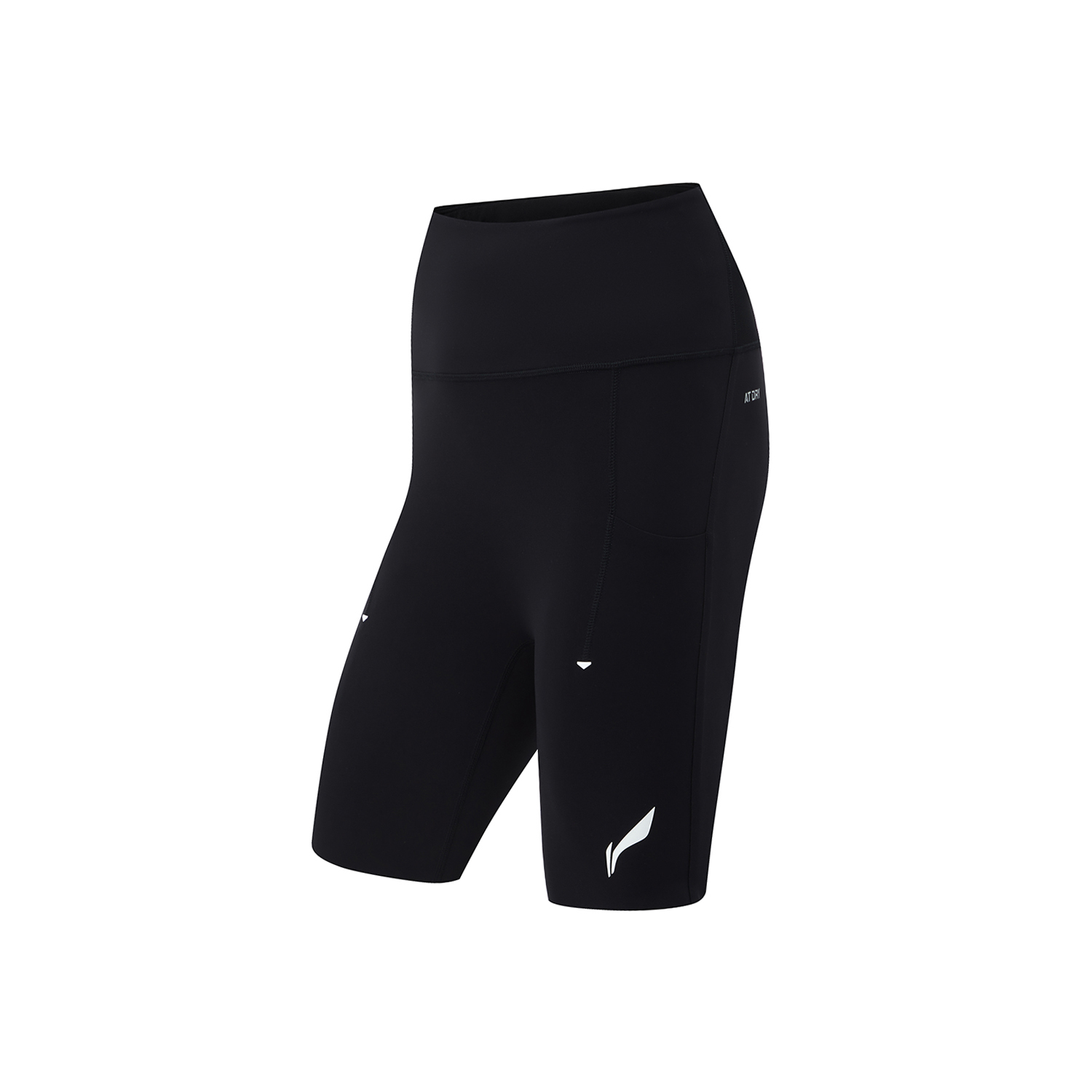 Lining/李宁正品夏季女子纯色高腰直筒紧身运动短裤运动