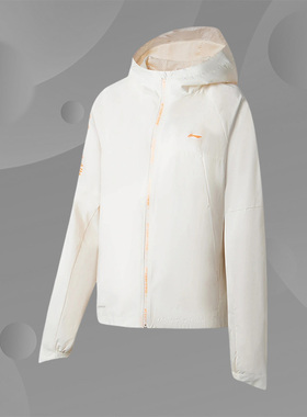 Lining/李宁正品 女子跑步系列简约宽松连帽运动服夹克AFDT042