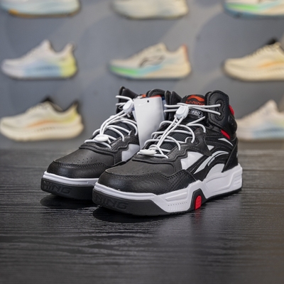 李宁正品SKATE 80S V2男女大童防滑耐磨透气运动休闲鞋YKCU194-17