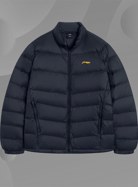 李宁正品新款男子运动休闲时尚立领轻薄羽绒服外套AYMS203-1-4