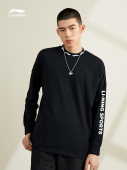 领口logo棉质休闲宽松套头运动卫衣AHSR263 新款 李宁长袖 T恤男春季