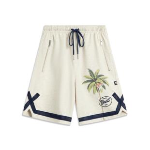 李宁正品反伍BADFIVE男子舒适透气百搭针织运动休闲短裤AKSV191