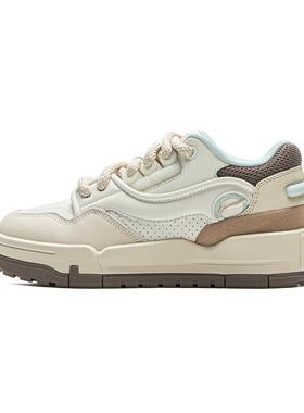 李宁正品001 BTC MEGA女子经典休闲运动透气耐磨低帮板鞋AGCV384