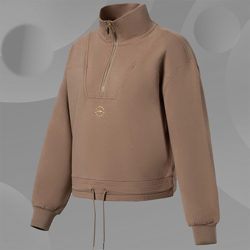 李宁正品女子宽松休闲卫衣外套