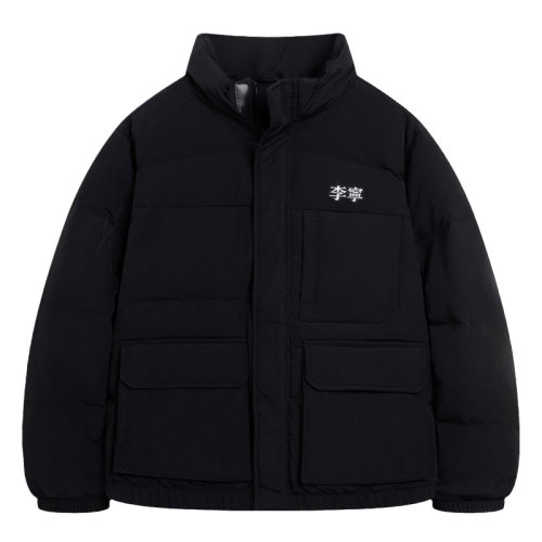 李宁男子立领保暖羽绒服外套