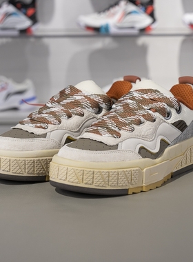 李宁正品001 UNBLOCK男子舒适软弹复古低帮耐磨运动板鞋AGCT095-4