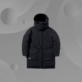 加厚保暖白鹅绒运动服LYMP003 冬季 李宁长款 羽绒服连帽宽松男装