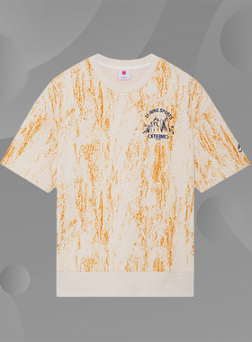 中国李宁正品夏季新款潮流音乐节宽松透气男子圆领短袖T恤AAES007